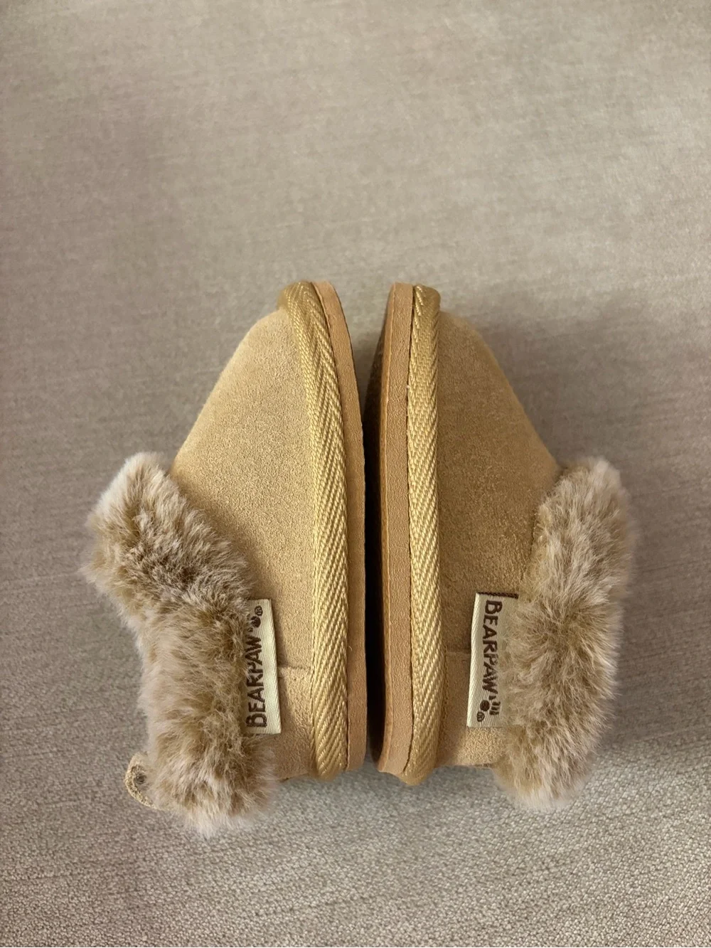 Bearpaw Baby Cozy Faux Fur Lined Slippers - Camel